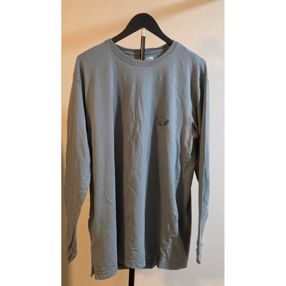Duluth Trading Relaxed Fit Longtail Graphic T-Shirt Mens Size Medium Gray Green